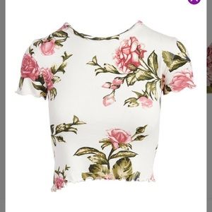 Ivory Floral Crop Top